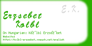 erzsebet kolbl business card